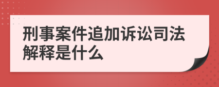 刑事案件追加诉讼司法解释是什么