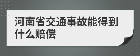 河南省交通事故能得到什么赔偿