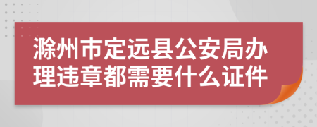 滁州市定远县公安局办理违章都需要什么证件