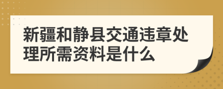 新疆和静县交通违章处理所需资料是什么