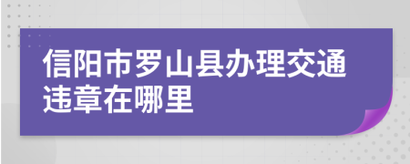 信阳市罗山县办理交通违章在哪里