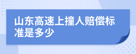 山东高速上撞人赔偿标准是多少