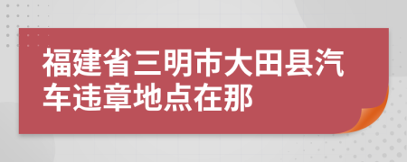 福建省三明市大田县汽车违章地点在那