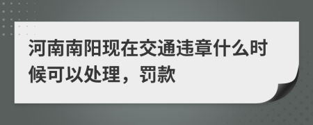 河南南阳现在交通违章什么时候可以处理，罚款