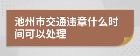 池州市交通违章什么时间可以处理