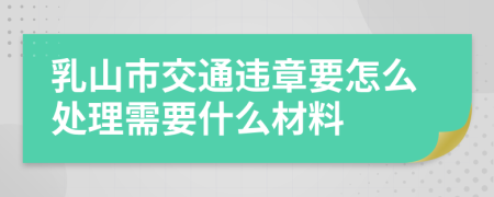 乳山市交通违章要怎么处理需要什么材料