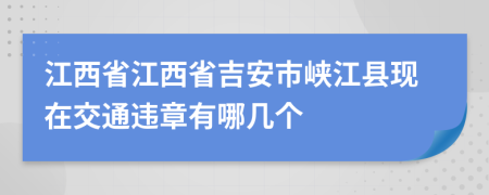 江西省江西省吉安市峡江县现在交通违章有哪几个