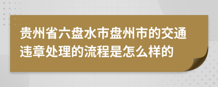 贵州省六盘水市盘州市的交通违章处理的流程是怎么样的