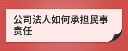 公司法人如何承担民事责任