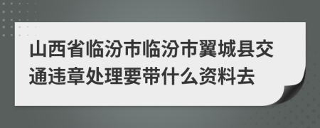 山西省临汾市临汾市翼城县交通违章处理要带什么资料去