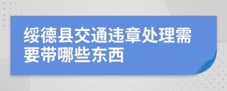 绥德县交通违章处理需要带哪些东西