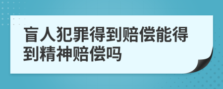 盲人犯罪得到赔偿能得到精神赔偿吗