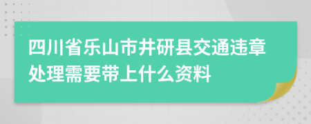 四川省乐山市井研县交通违章处理需要带上什么资料