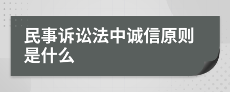 民事诉讼法中诚信原则是什么