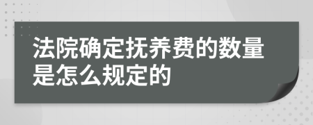 法院确定抚养费的数量是怎么规定的