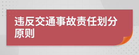 违反交通事故责任划分原则