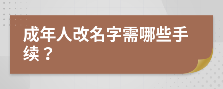 成年人改名字需哪些手续？