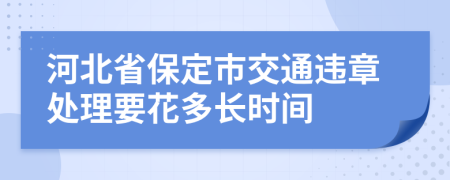 河北省保定市交通违章处理要花多长时间