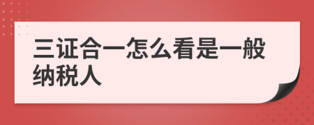 三证合一怎么看是一般纳税人