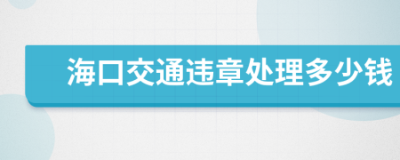 海口交通违章处理多少钱