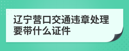 辽宁营口交通违章处理要带什么证件