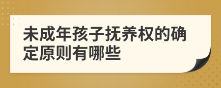 未成年孩子抚养权的确定原则有哪些