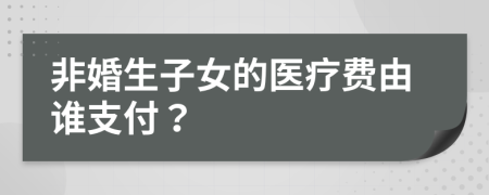 非婚生子女的医疗费由谁支付？