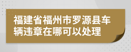 福建省福州市罗源县车辆违章在哪可以处理