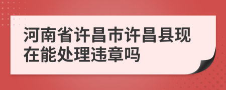 河南省许昌市许昌县现在能处理违章吗