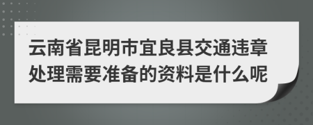 云南省昆明市宜良县交通违章处理需要准备的资料是什么呢