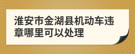 淮安市金湖县机动车违章哪里可以处理