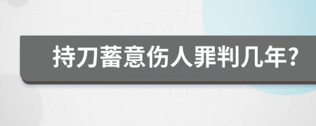 持刀蓄意伤人罪判几年?