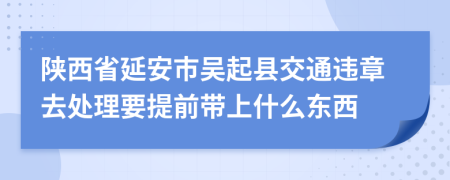 陕西省延安市吴起县交通违章去处理要提前带上什么东西