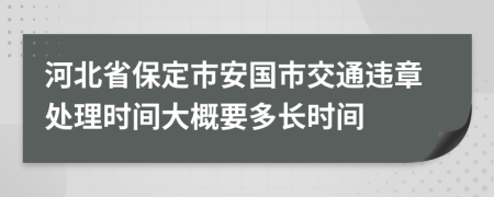 河北省保定市安国市交通违章处理时间大概要多长时间