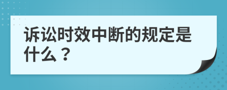 诉讼时效中断的规定是什么？