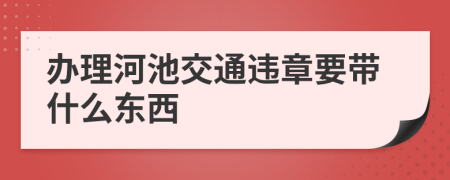 办理河池交通违章要带什么东西