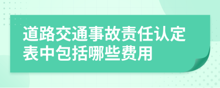 道路交通事故责任认定表中包括哪些费用