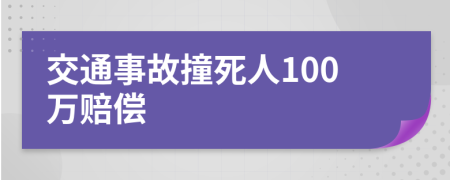 交通事故撞死人100万赔偿