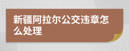 新疆阿拉尔公交违章怎么处理