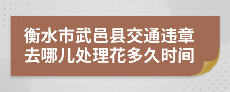 衡水市武邑县交通违章去哪儿处理花多久时间