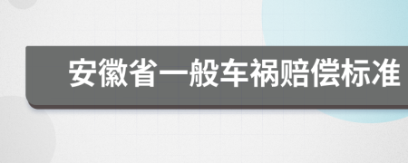 安徽省一般车祸赔偿标准