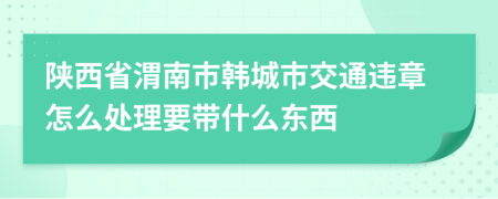 陕西省渭南市韩城市交通违章怎么处理要带什么东西