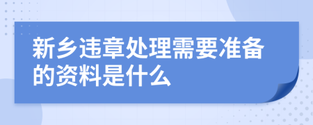 新乡违章处理需要准备的资料是什么