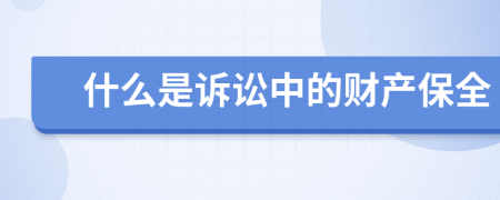 什么是诉讼中的财产保全