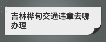 吉林桦甸交通违章去哪办理