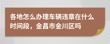 各地怎么办理车辆违章在什么时间段，金昌市金川区吗