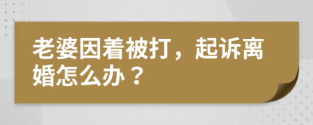 老婆因着被打，起诉离婚怎么办？