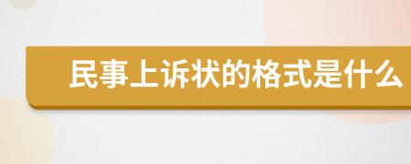 民事上诉状的格式是什么