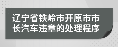 辽宁省铁岭市开原市市长汽车违章的处理程序