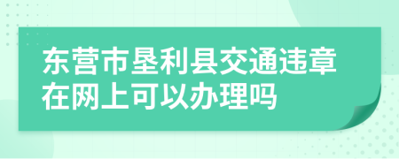 东营市垦利县交通违章在网上可以办理吗